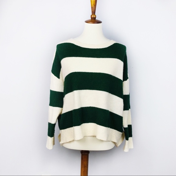 POL HI Low Striped Pullover Boxy Relaxed Fit Sweater Large - Picture 1 of 8